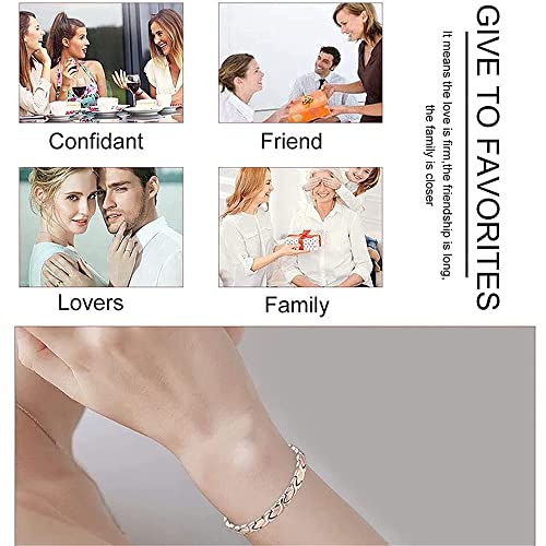 EUPEFIST Elegante Pulsera Magnética para La Pérdida De Peso para Las Mujeres, Pulsera De Energía contra La Radiación Y La Fatiga Alivio del Dolor De La Artritis Y El Túnel Carpiano Pulseras,C'