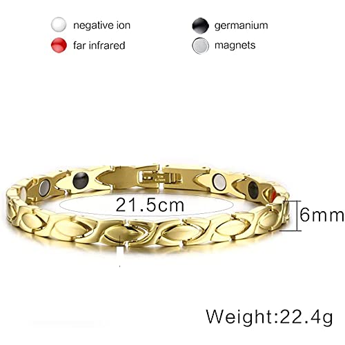 EUPEFIST Elegante Pulsera Magnética para La Pérdida De Peso para Las Mujeres, Pulsera De Energía contra La Radiación Y La Fatiga Alivio del Dolor De La Artritis Y El Túnel Carpiano Pulseras,C'