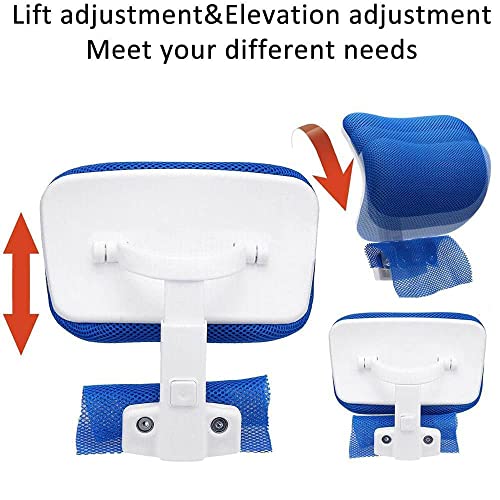 EUPEFIST Reposacabezas Universal Ajustable, Reposacabezas para Sillas De Oficina con Tornillos Reposacabezas De Altura Ajustable Silla De Ordenador Giratoria Almohada De Protección,Azul,3.0cm'