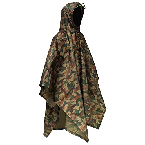 Euyecety Poncho Impermeable Poncho Lluvia, 3 en 1 Chubasquero Hombre Mujer/Toldo Manta/Estera de Camping, Transpirable Ligero Chubasquero Poncho con Capucha para Camping Trekking Senderismo