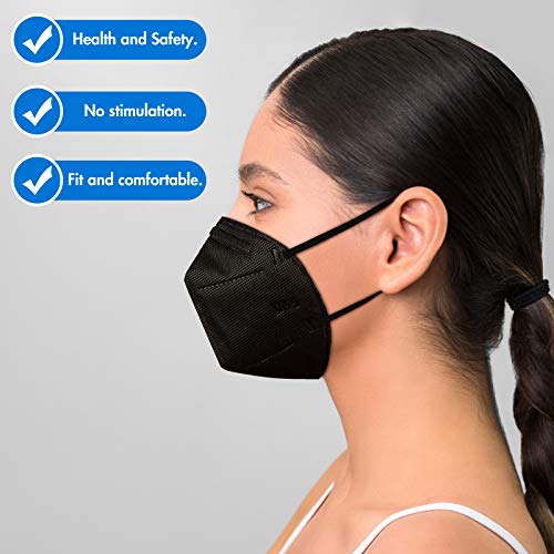 Eventronic- Mascarilla FFP2/KN95 5-Layer Protective Face Mask, CE Certified,Black (30pcs/Box