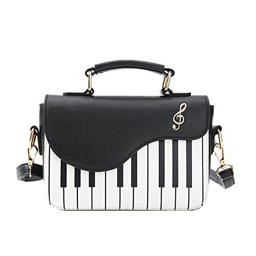 EVEOUT Las Señoras con Estilo de Piano Patente Bolso Hombro, Bolso Bandolera para Mujer