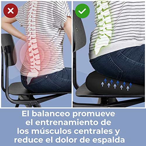 EVEREST FITNESS Cojín de Aire, Relleno de Aire, diámetro de 33 cm, Incluye Bomba de Aire, cojín de Equilibrio, cojín de Entrenamiento, cojín de Asiento y Respaldo