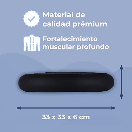 EVEREST FITNESS Cojín de Aire, Relleno de Aire, diámetro de 33 cm, Incluye Bomba de Aire, cojín de Equilibrio, cojín de Entrenamiento, cojín de Asiento y Respaldo