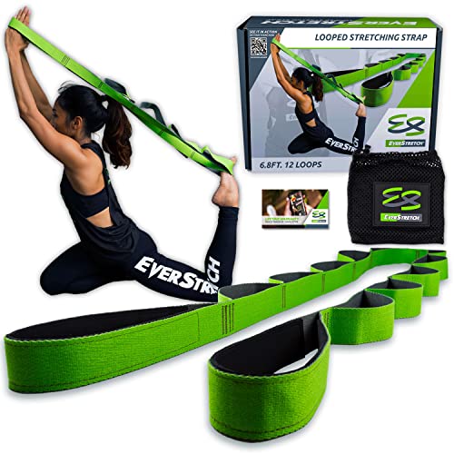 EverStretch Correa Yoga No Elástica Correa de Estiramiento de Yoga Multi-Loop - Muévete libremente con este Cinturón yoga Premium para deportes, fisioterapia, convalecencia para operaciones de rodilla