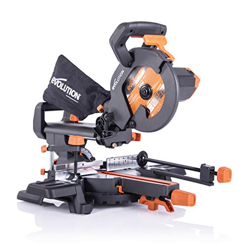 Evolution Power Tools R210SMS+ Ingletadora deslizante multimaterial de 210 mm, con paquete Plus, 230 V