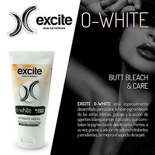 EXCITE O-WHITE Crema aclaradora corporal piel íntima mujer y hombre. Aclara y cuida la piel de axilas, entrepierna y tus partes más íntimas. 50 ml.