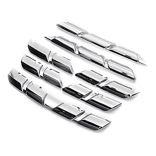 Exterior Parts Cubierta Delantera de la Rejilla del Coche Pegatina de Moldeado de molduras ABS ABS Ajuste para: Renault KADJAR 2015 2016 2017 Racing Grill (Color : Silver)