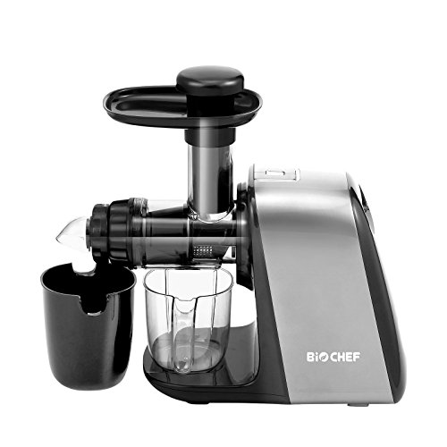 Extractor de zumos BioChef Axis Compact Cold Press Juicer – Licuadora en frío con Regulador de pulpa y BPA Free. 3 Años de Garantía. (Plata)