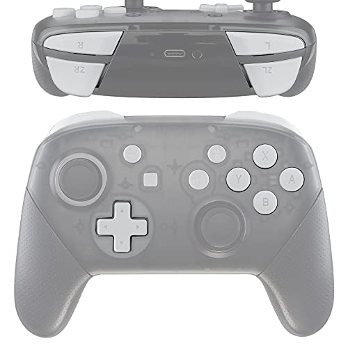 eXtremeRate ABXY D-Pad ZR ZL L R Botones para Nintendo Switch Pro Mando DIY Teclas de Reemplazo Botón Completo con Herramientas Teclas para Nintendo Switch Pro-Control NO Incluido(Blanco)