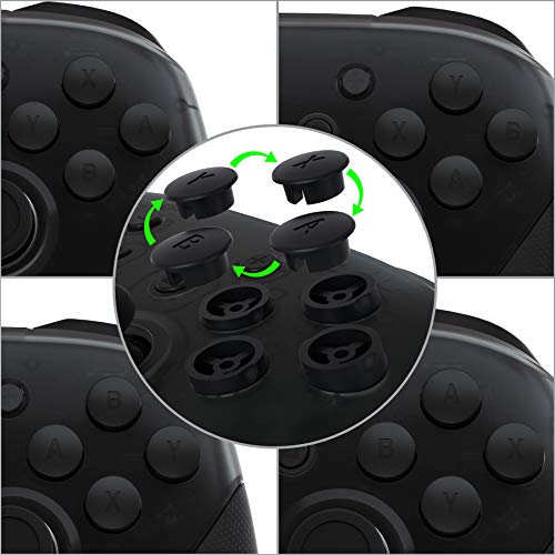 eXtremeRate Botón ABXY Intercambiable para Nintendo Switch Pro Control Accesorios DIY Repuesto de ABXY Reemplazable Botones para Mando Switch Pro-No Incluye Control-(Negro)