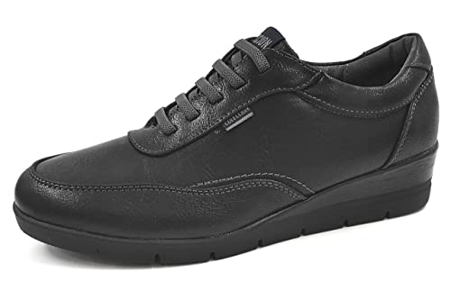 EZ - Mocasines Mujer Plataforma Cómodos | Zapatos para Vestir Señora Piés Delicados | Zapatillas Clásicas Cuña y Cordones | Confort Asegurado (Negro San, Numeric_39)