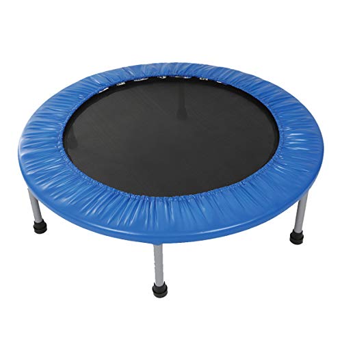 FA Sports - Pequeña cama elástica plegable Fit Tiny para interiores, aprobada por la certificación GS, negro/azul, diámetro 102 cm