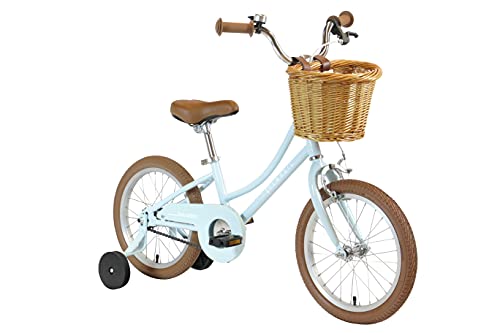 FabricBike Kids - Bicicleta con Pedales para niño y niña, Ruedines de Entrenamiento Desmontables, Frenos, Ruedas 12 y 16 Pulgadas, 4 Colores (Classic Blue, 16": 3-7 Años (Estatura 96cm - 120cm))