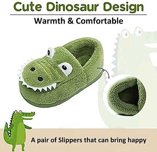 Fadezar Zapatillas De Estar por Casa para Niñas Niños Invierno Pantuflas Animales Antideslizantes Cálido Slippers 18 Verdes EU 24/25 (Tamaño de la etiqueta170)