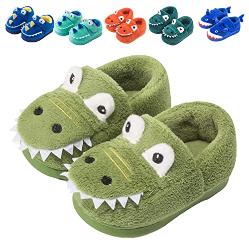 Fadezar Zapatillas De Estar por Casa para Niñas Niños Invierno Pantuflas Animales Antideslizantes Cálido Slippers 18 Verdes EU 24/25 (Tamaño de la etiqueta170)