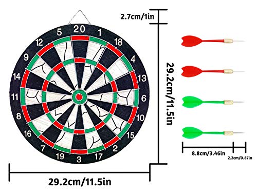 Fahibin Diana de Dardos es de 2 Pulgadas，Resistente y Duradera，con 2 Modos Opcionales，con 4 Pines de Dardos