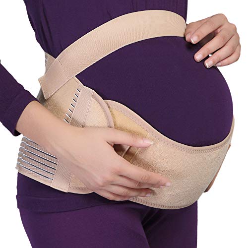 Faja de embarazo - Cinturón de maternidad - premamá banda para abdomen / cintura / espalda, apoyo para el vientre - Marca Neotech Care (Beige, M)