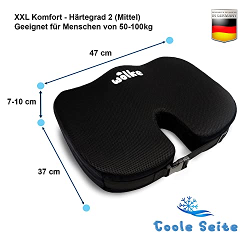 Falk & Berger® Cojín ortopédico con forma de nube XXL [2 caras de verano e invierno] un lado con gel frío y funda de malla transpirable, el otro lado cálido con funda de terciopelo suave.