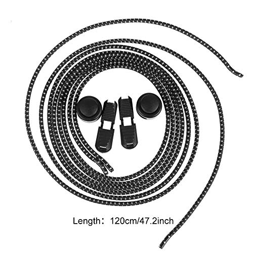 falllea 10 Pares de Cordones Elásticos para Zapatillas Cordones de Zapatos Sin Atar Cordones de Bloqueo para Zapatillas de Deporte Reflectante Cordones de Zapatos para Niños Adulto Ancianos