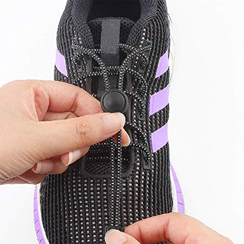 falllea 10 Pares de Cordones Elásticos para Zapatillas Cordones de Zapatos Sin Atar Cordones de Bloqueo para Zapatillas de Deporte Reflectante Cordones de Zapatos para Niños Adulto Ancianos