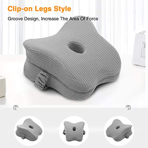 FANDARE Almohadas para piernas Almohada ortopédica Espuma con Memoria Leg Pillow Hombre Mujer para posicionamiento de piernas Espalda Cadera Rodilla Leg Pillow Gris Claro