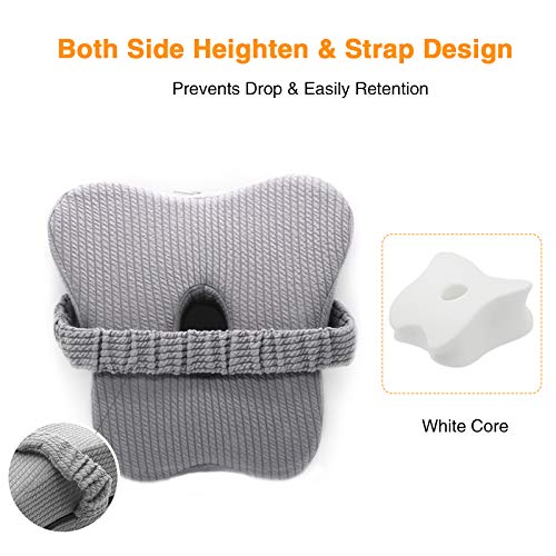 FANDARE Almohadas para piernas Almohada ortopédica Espuma con Memoria Leg Pillow Hombre Mujer para posicionamiento de piernas Espalda Cadera Rodilla Leg Pillow Gris Claro