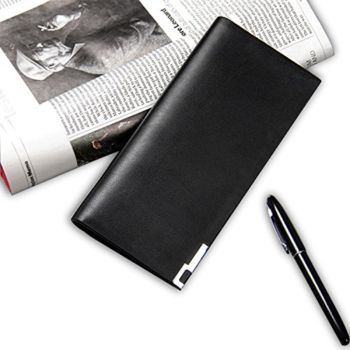 FANDARE New Billetera Hombre Largo Slim Wallet Viaje Estudiantes Party Comercio Monedero Gran Capacidad Portable Impermeable PU Negro