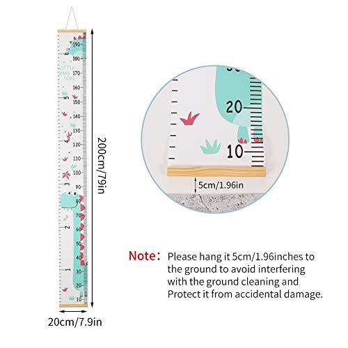 fanshiontide Medidor altura Gráficos de Crecimiento para Colgar en la Pared, Tabla de Crecimiento, Regla para Niños y Niñas, Decoración de la Habitación Infantil, Tabla de Crecimiento 20 x 200cm