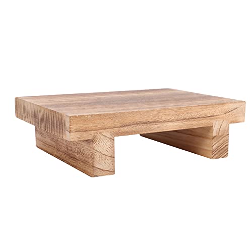 Fantesty Taburete de madera para escalón, mini taburete vintage para dormitorio, cuarto de baño, sala de estar para adultos, niños, hogar, cocina, juegos y recreación (tamaño: 25 x 18 x 7 cm)