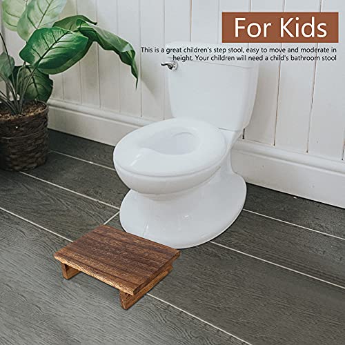 Fantesty Taburete de madera para escalón, mini taburete vintage para dormitorio, cuarto de baño, sala de estar para adultos, niños, hogar, cocina, juegos y recreación (tamaño: 25 x 18 x 7 cm)