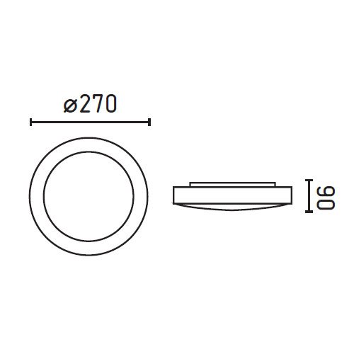 Faro Barcelona Logos 62980 - Logos-1 plafon aluminio pulio 1 x e27 20w d270mm