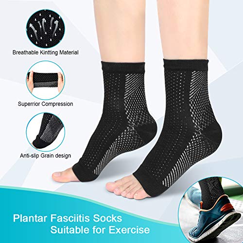 Fascitis plantar Férulas nocturnas para la tendinitis de Aquiles Alivio del dolor, caída del pie Soporte ortopédico Apoyo para mujeres y hombres Se adapta para el pie izquierdo(Ball + Socks)