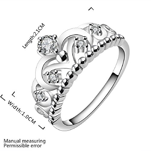 fashion 925 de plata de ley o cama de matrimonio Diseño elegante diseño de corona de joyería anillo tamaño 7