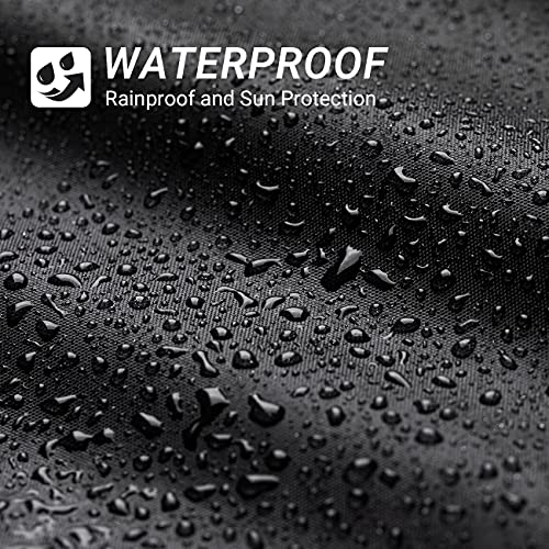 Favoto Funda para Moto Cubierta de la Motocicleta 210T Protectora Poliéster con Banda Reflectante a Prueba de Sol Agua Lluvia Polvo Viento Nieve Excremento de Pájaro al Aire Libre XL 220cm Negro