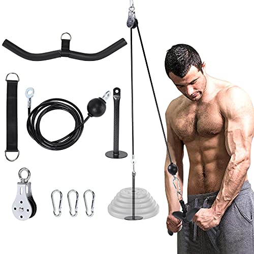 FBSPORT Poleas Gimnasio, Accesorio de Entrenamiento Fitness DIY para Triceps Pull Down, Biceps Curl, Espalda, Antebrazo, Hombro-Equipo de Gimnasio en casa