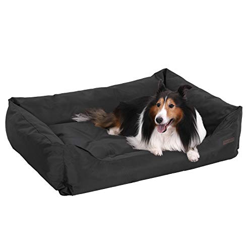 FEANDREA XXL Cama Ortopédica para Perros, Cómoda Cuna para Mascotas, Rectangular, Tamaño Grande,120 x 85cm, Negro PGW30H