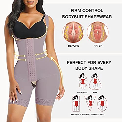 FeelinGirl Mujer Faja Reductora Chaleco sin Costura Corsé Bustier Ajustable Tirantes Faja Aabdominal Marrón XL/Talla 44-46