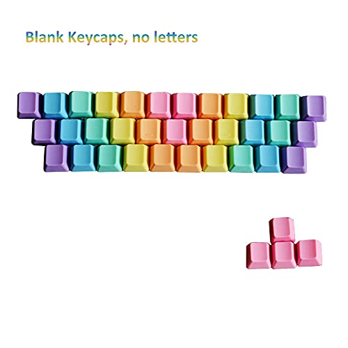 Feicuan 37 Keys Cap Cover Case ABS Colorful Replacement Keycap Universal para Teclado mecánico -Dark Color Blank