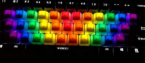 Feicuan 37 Keys Cap Cover Case ABS Colorful Replacement Keycap Universal para Teclado mecánico -Dark Color Blank