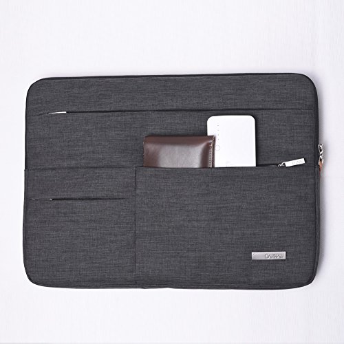 Feisman Funda portátil a Prueba de caídas para 15-15,6 Pulgadas MacBook Pro, Business Style Funda portátiles para Macbook con Bolsillo 15,6 Pulgadas -(Gris Oscuro)