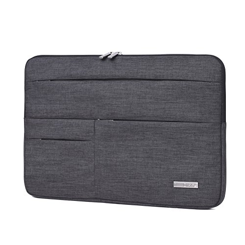 Feisman Funda portátil a Prueba de caídas para 15-15,6 Pulgadas MacBook Pro, Business Style Funda portátiles para Macbook con Bolsillo 15,6 Pulgadas -(Gris Oscuro)