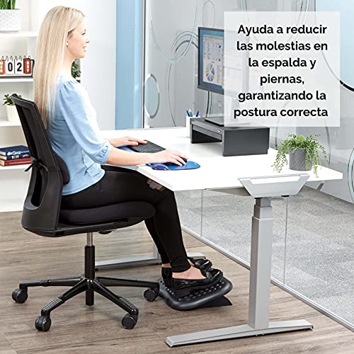 Fellowes Reposapiés Ergonómico para oficina Soporte para pies de inclinación ajustable, antideslizante y con efecto masaje, Negro