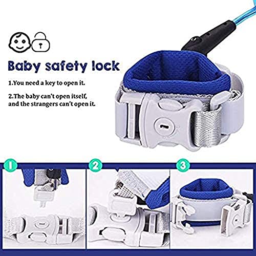 Felly Muñequera anti pérdida para niños, arneses de seguridad para niños pequeños，Cinturonesy Pulsera 2 en 1 kit de Combinación, 1.5M Correa Seguridad Ajustable