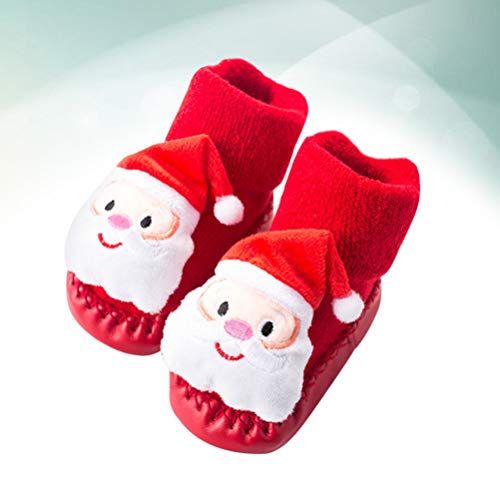 FENICAL Navidad Zapatos de bebé Calcetines Antideslizantes Calcetines del Piso Zapatilla de Navidad para niños de Regalo