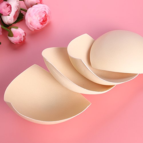 FENICAL Sujetador de Espuma de 3 Pares para Mujer Almohadillas insertables triángulo extraíble Taza reforzadora para Sujetador Deportivo Bikini (Skin-Color)