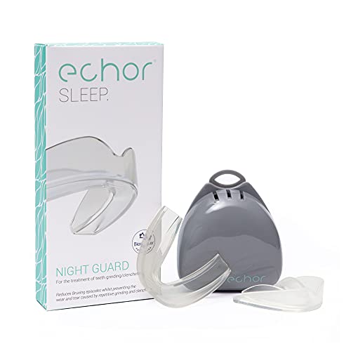 Férula nocturna antibacteriana Echor – Plástico Férula dental para rechinamiento de dientes/bruxismo– Transparente – Incluye 2 tamaños para hombre y mujer