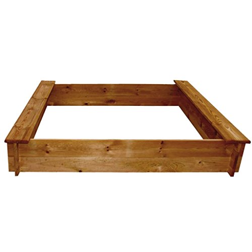 Fesjoy Arenero de Madera Arenero Cuadrado Cajas de Arena Juegos de Jardin Entretenimiento al Aire Libre Juguetes de Playa para niños Mayores de 3 años 120 x 120 x 20 cm (L x W x H)