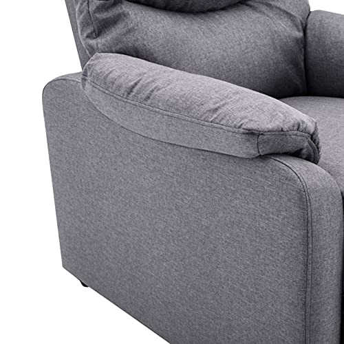 Festnjght Sillón Reclinable Eléctrico Tela Gris Claro, Sillón Relax con Reposapiés, Sistema de Apertura Push, Compacto, Butaca Salón Reclinable