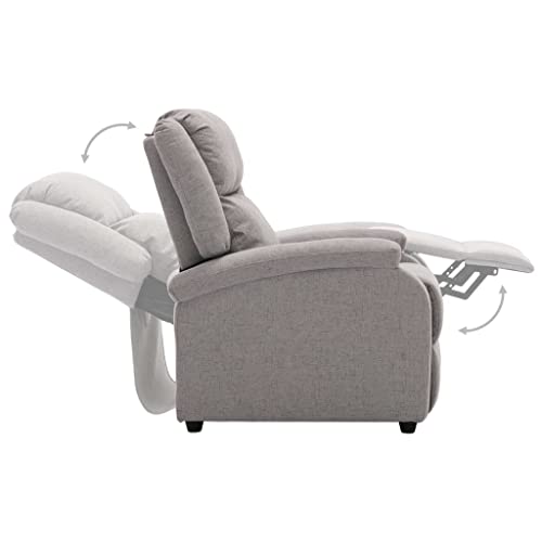 Festnjght Sillón reclinable Manual de Tela Gris Claro | Sillón Reclinable TV con Respaldo y Reposapiés Regulables, Diseño Ergonómico